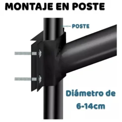 Soporte recto 49cm para farola 48mm para poste o pared
