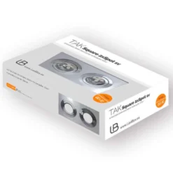 Spot 2 aros rectangular x2 focos níquel basculante