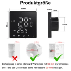 Termostato digital WiFi + ZigBee KOOB negro