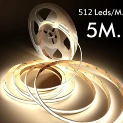 Tira LED Monocolor COB, DC24V, 5m (512Led/m), 60W, IP66, Pescaderías