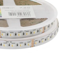 Tira LED SMD5050, RGB+W, DC24V, 5m (96Led/m 4 en 1), 115W, IP20, 3oZ