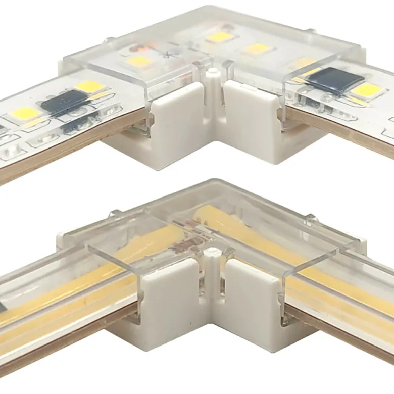 Unión intermedia L tira led PCB 8mm