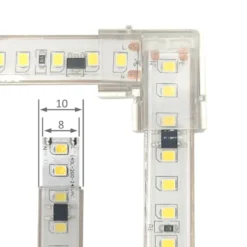 Unión intermedia L tira led PCB 8mm