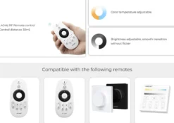 ZigBee + 2.4G RF controlador DC12-24V - 2 en 1 monocolor + CCT